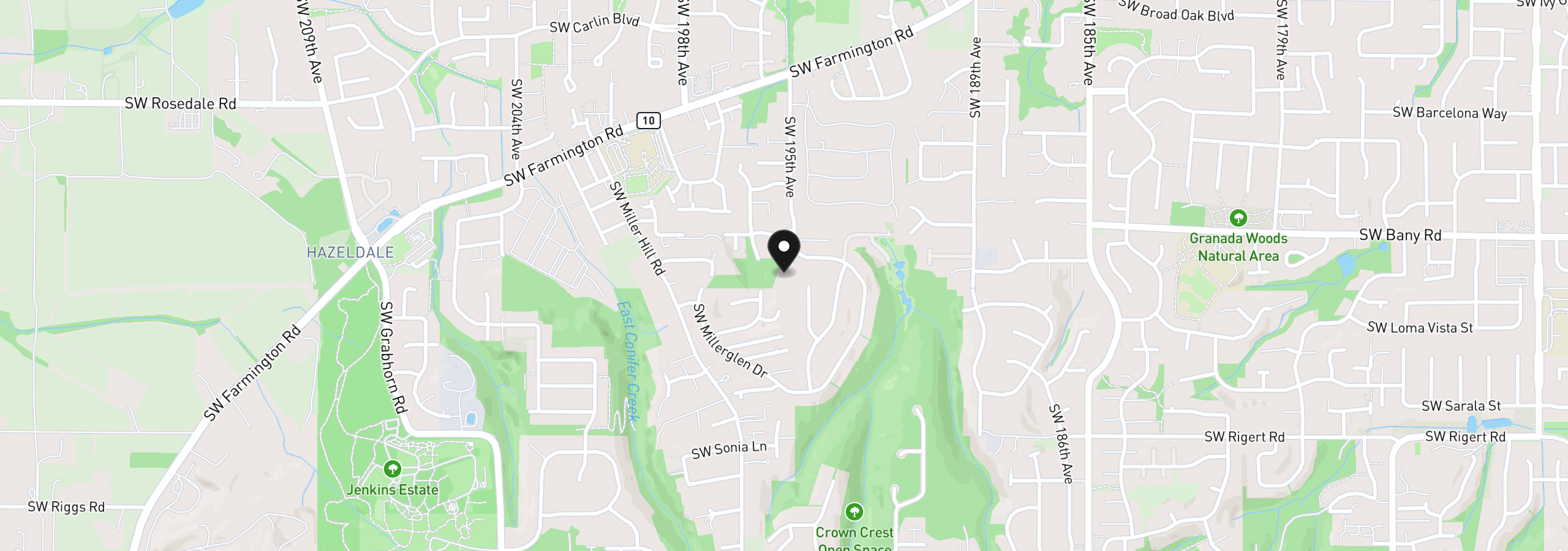 Map showing the location of 7455 SW 195th Ave, Beaverton, OR 97007