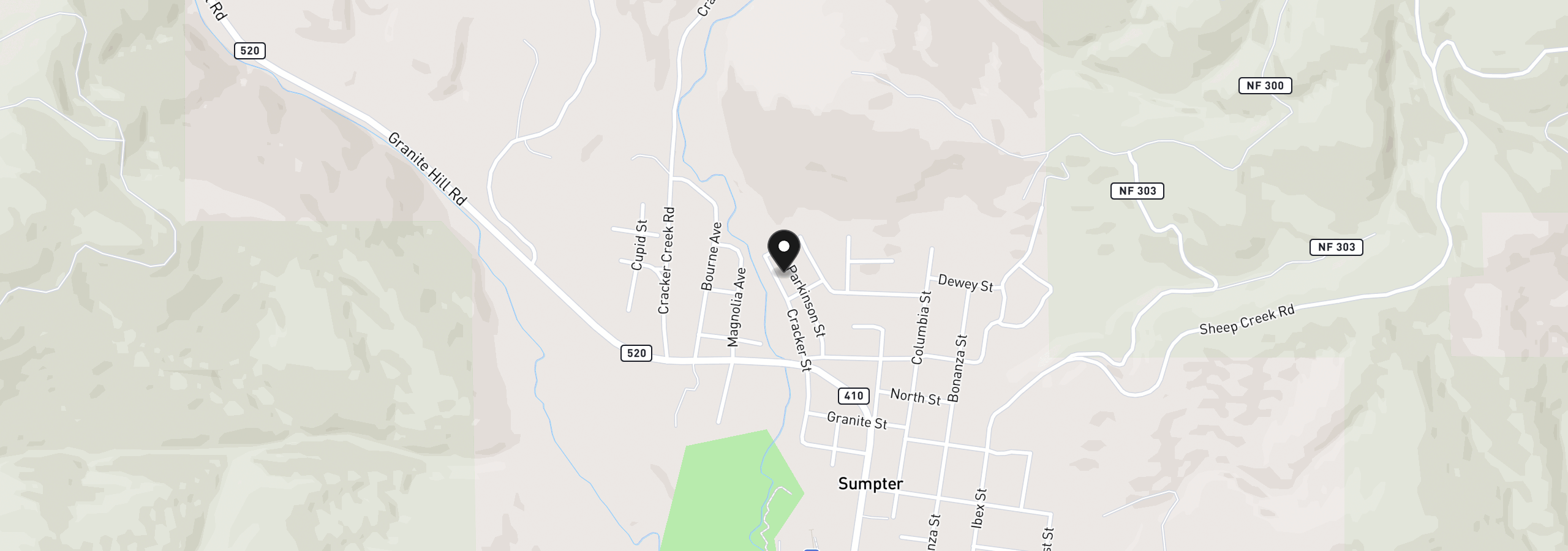 Map showing the location of 682 Cracker St, Sumpter, OR 97877