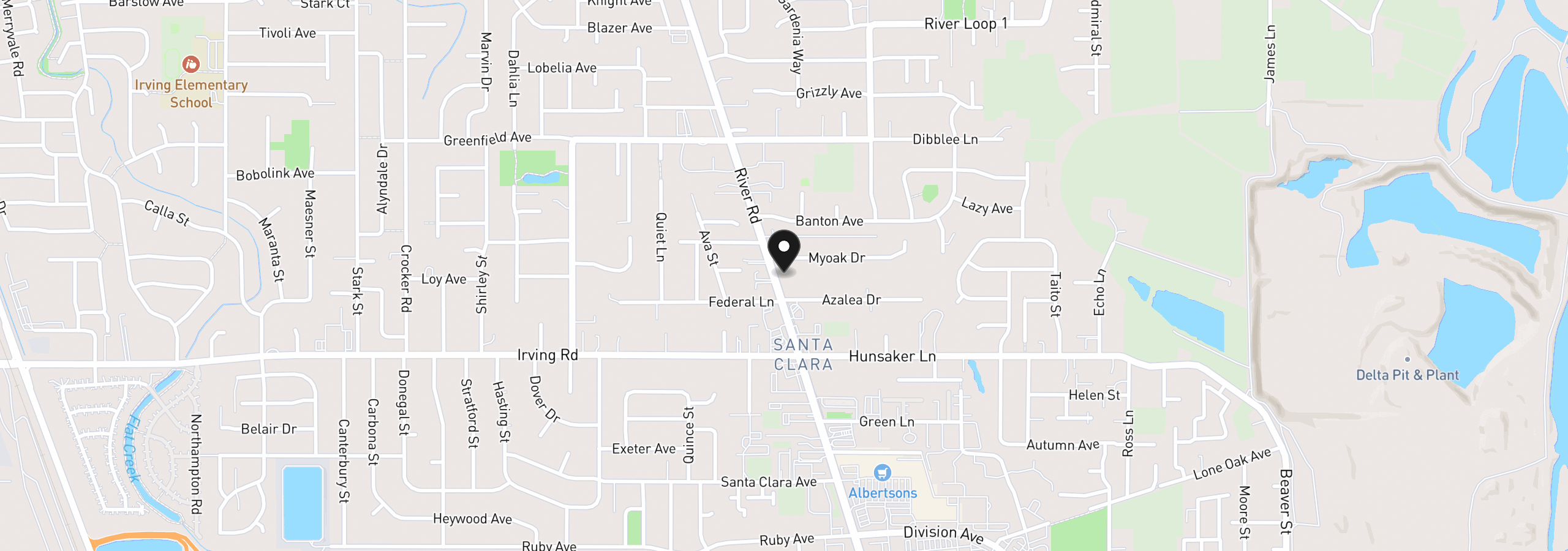 Map showing the location of 2881 River Rd, Eugene, OR 97404