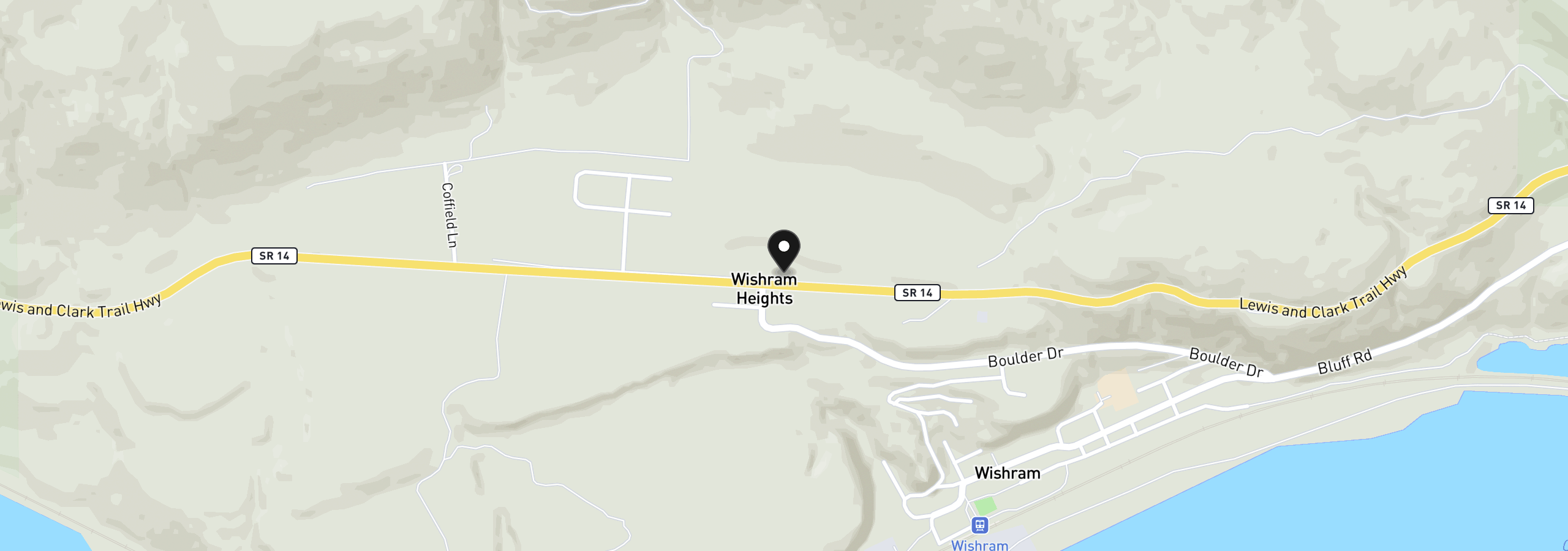 Map showing the location of 9279 Highway 14, Wishram, Wa 98673