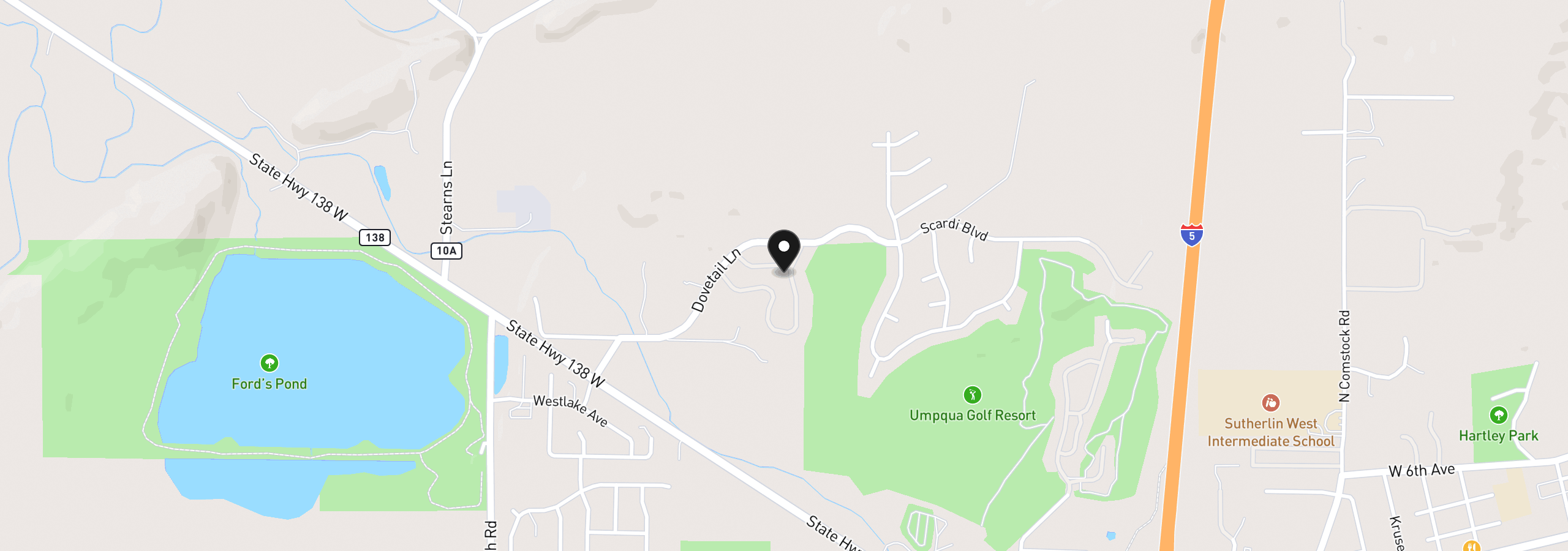 Map showing the location of 2245 Eagle Loop, Sutherlin, OR 97479
