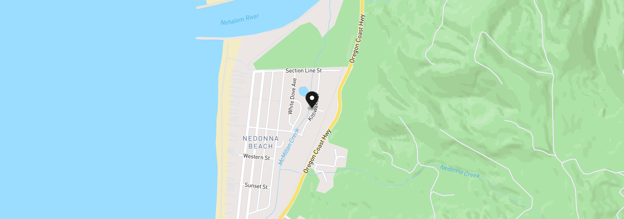 Map showing the location of Kittiwake, Rockaway Beach, OR 97136