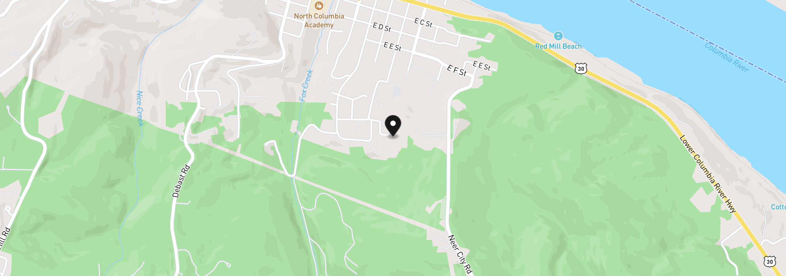 Map showing the location of Richards Dr 7, Rainier, OR 97048