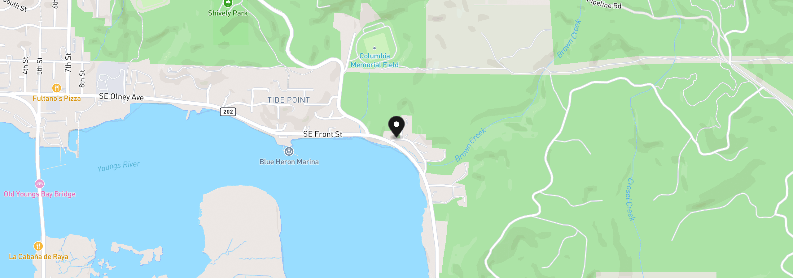 Map showing the location of Camelia Rd, Astoria, OR 97103