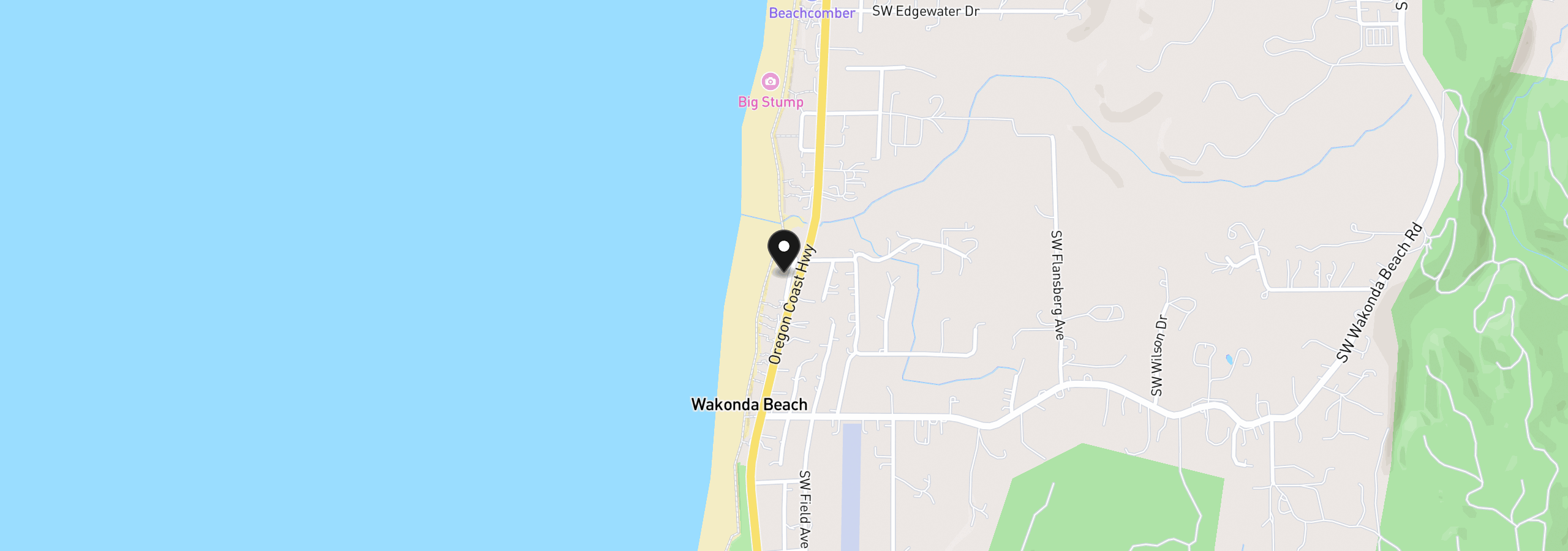 Map showing the location of Tl 800 SW Surf Pines Ln, Waldport, OR 97394