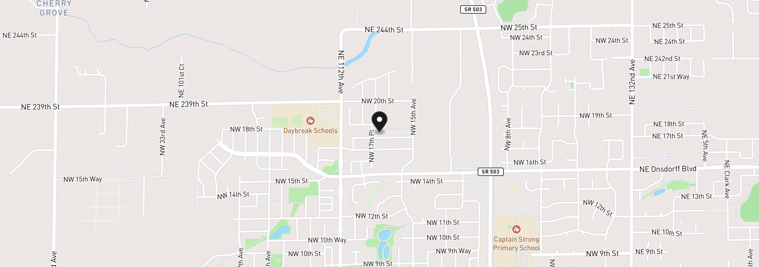 Map showing the location of 1712 NW 18th St, Battle Ground, Wa 98604