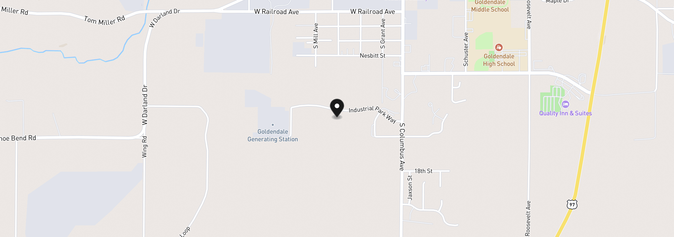 Map showing the location of Industrial Way, Goldendale, Wa 98620