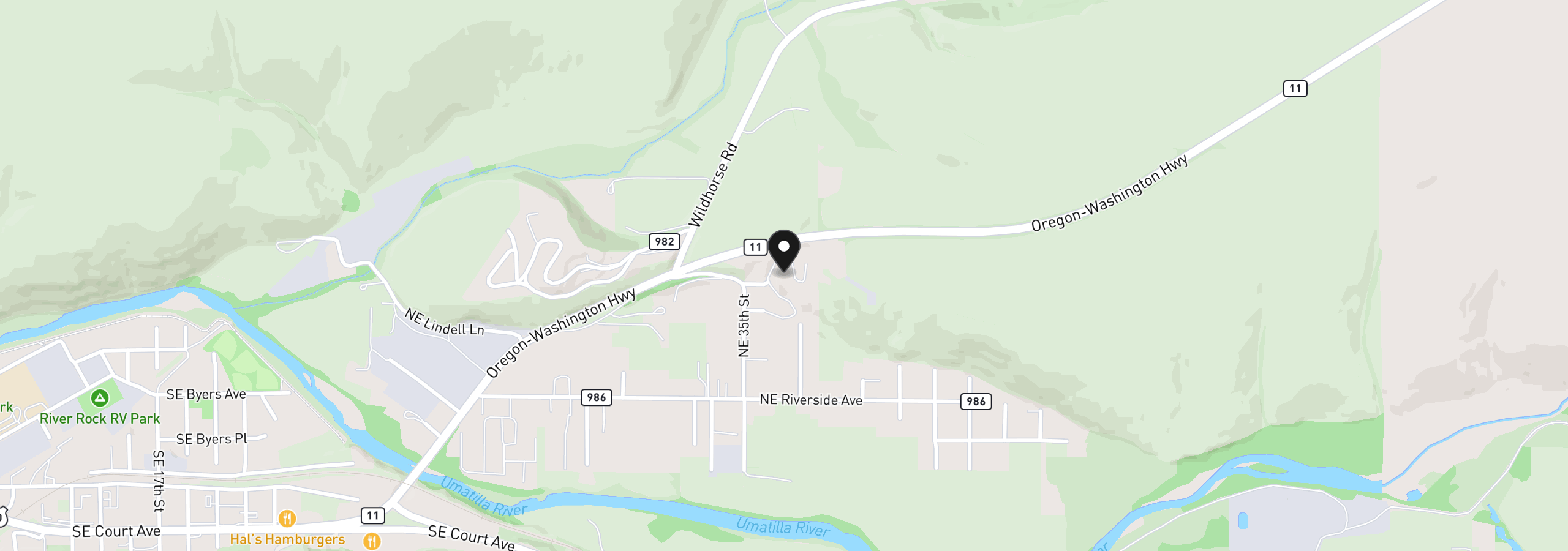 Map showing the location of NE King Pl 607, Pendleton, OR 97801