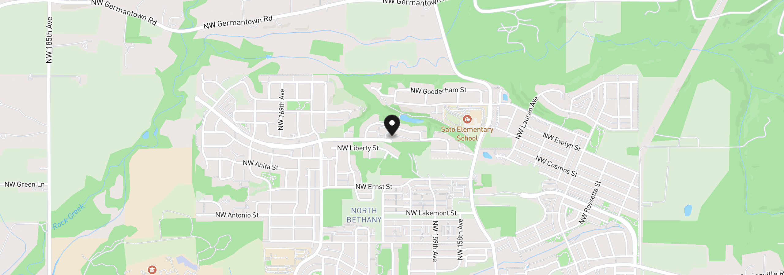 Map showing the location of 16150 NW Newberry Ln L 88, Portland, OR 97229