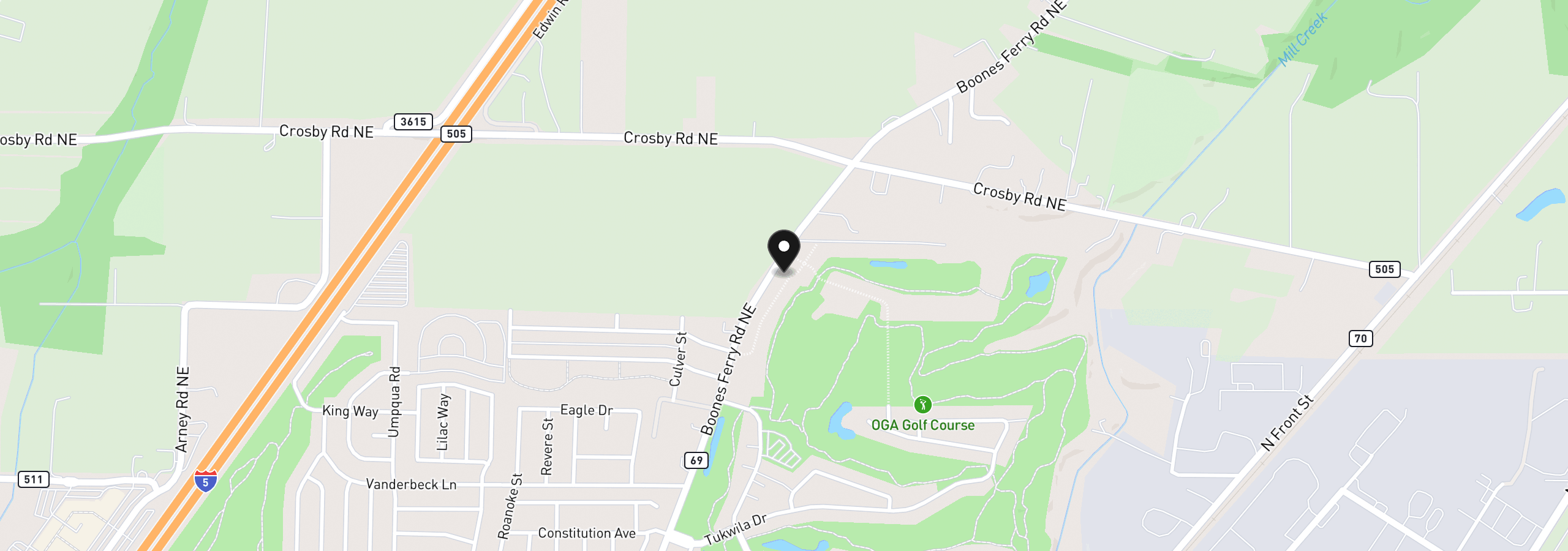 Map showing the location of 3275 Nightingale Dr, Woodburn, OR 97071