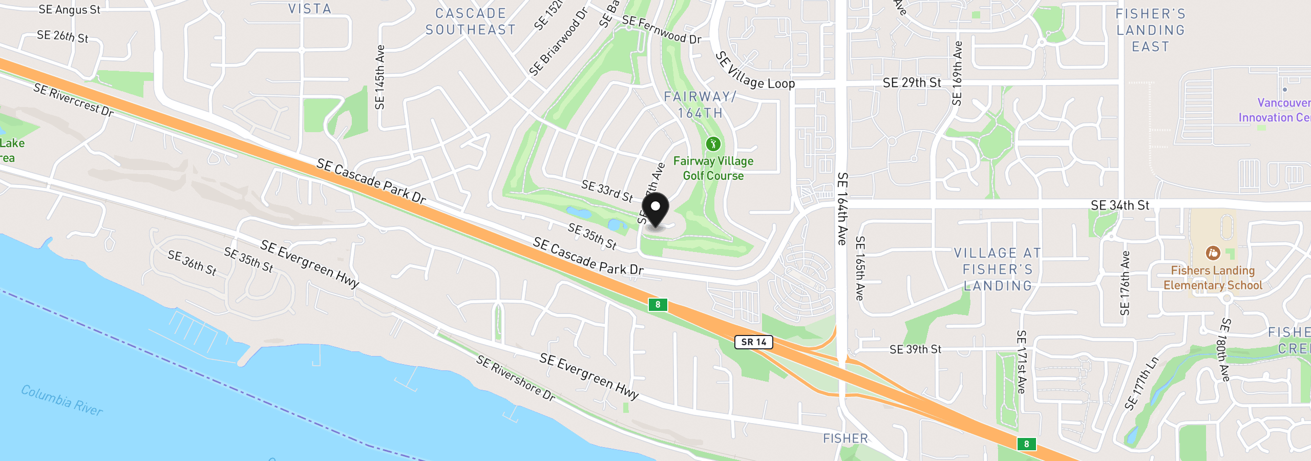 Map showing the location of 15705 SE 34th Cir, Vancouver, Wa 98683