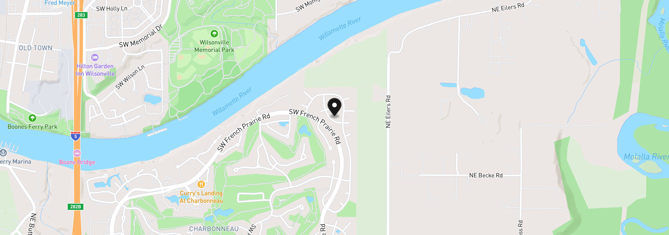 Map showing the location of 31170 SW Country View Loop, Wilsonville, OR 97070