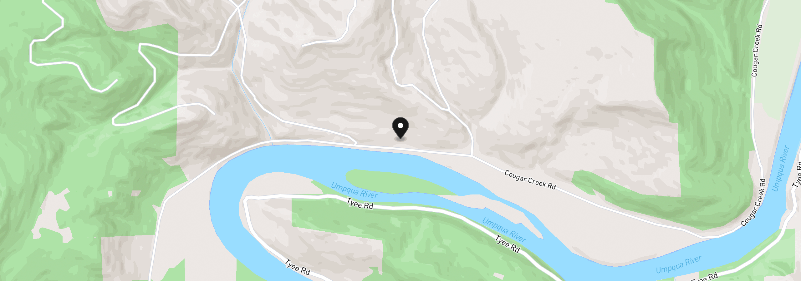 Map showing the location of Iris Hill Ln, Oakland, OR 97462