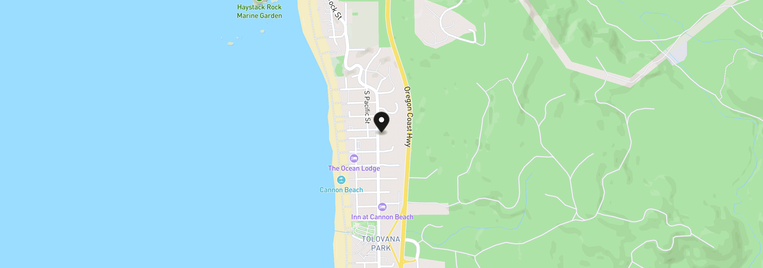 Map showing the location of 2631 S Hemlock St, Cannon Beach, OR 97110