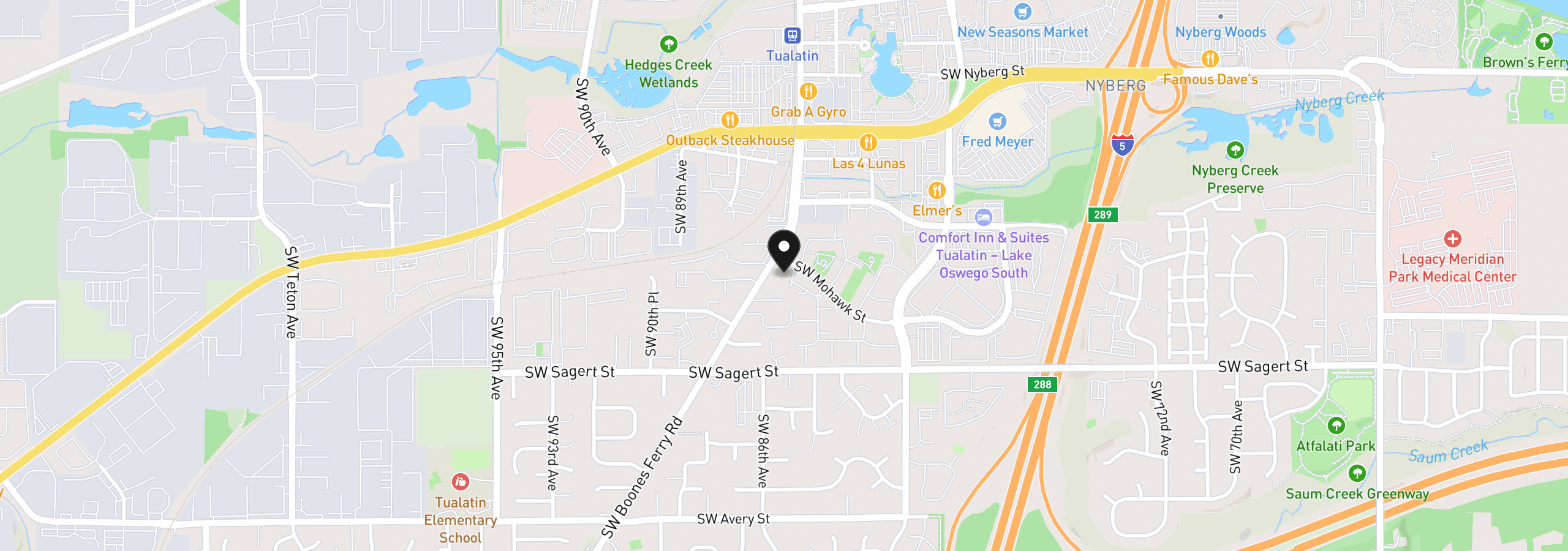 Map showing the location of 8512 SW Mohawk St, Tualatin, OR 97062