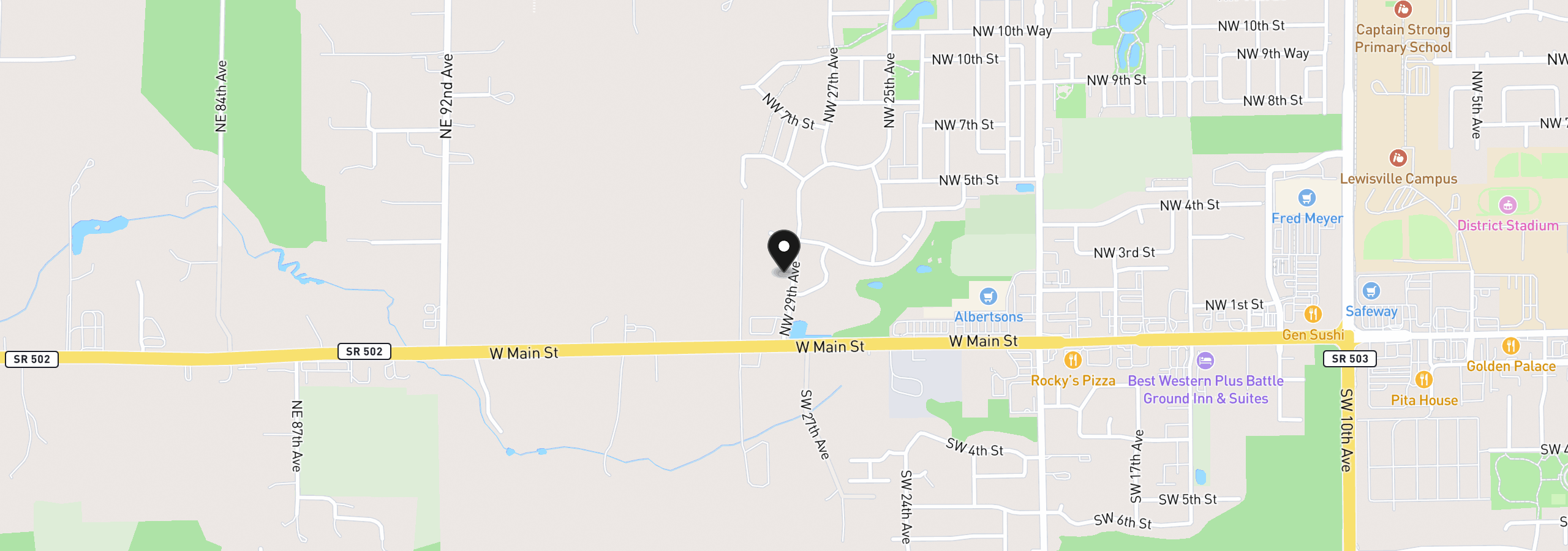 Map showing the location of 2901 NW 2nd Cir, Battle Ground, Wa 98604