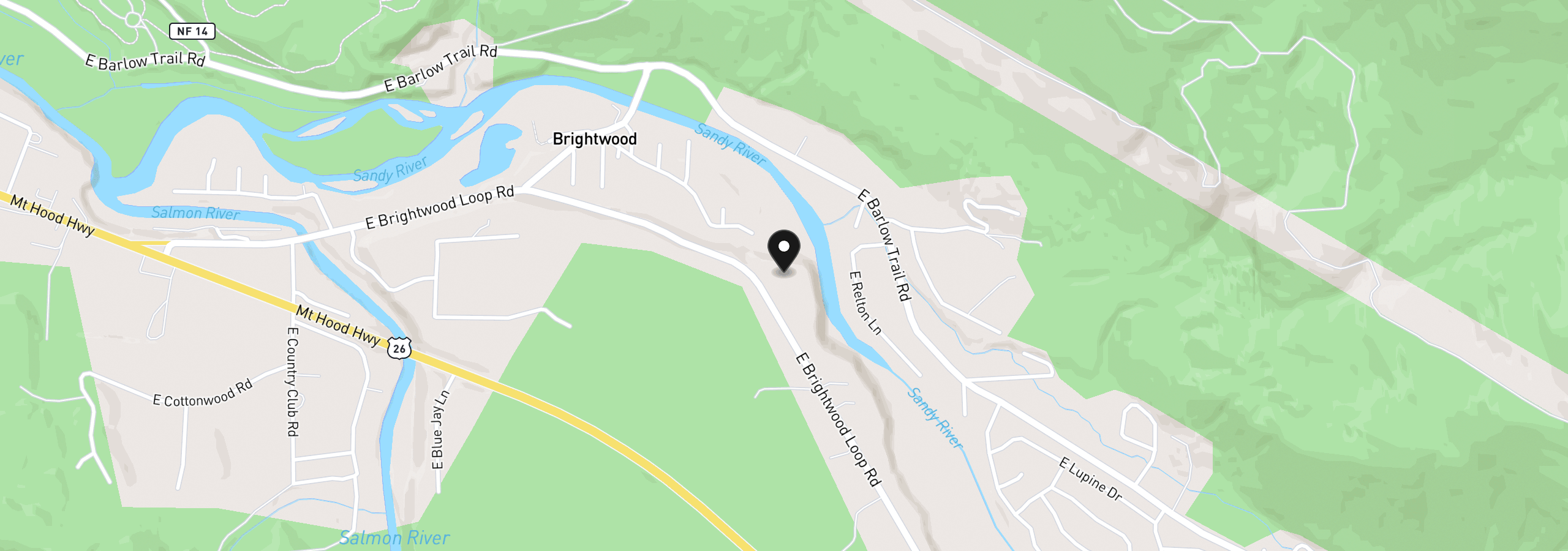 Map showing the location of 0 E Brightwood Loop Rd, Brightwood, OR 97011