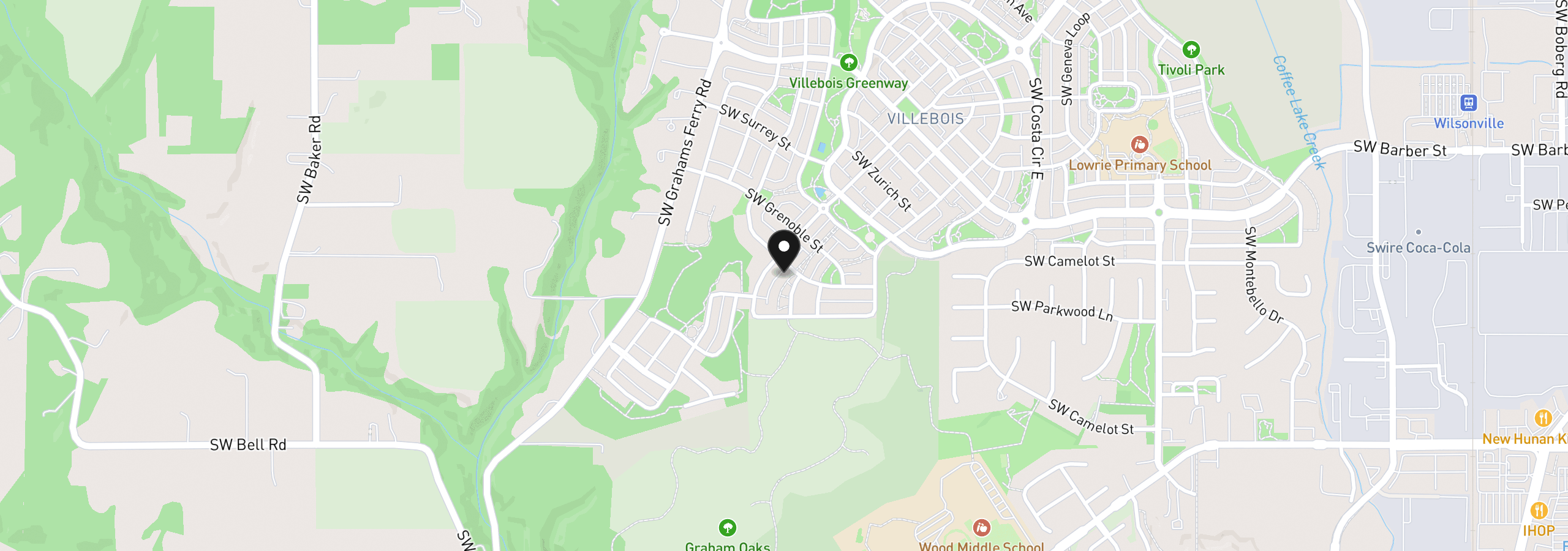 Map showing the location of 29467 SW Milano Ln, Wilsonville, OR 97070