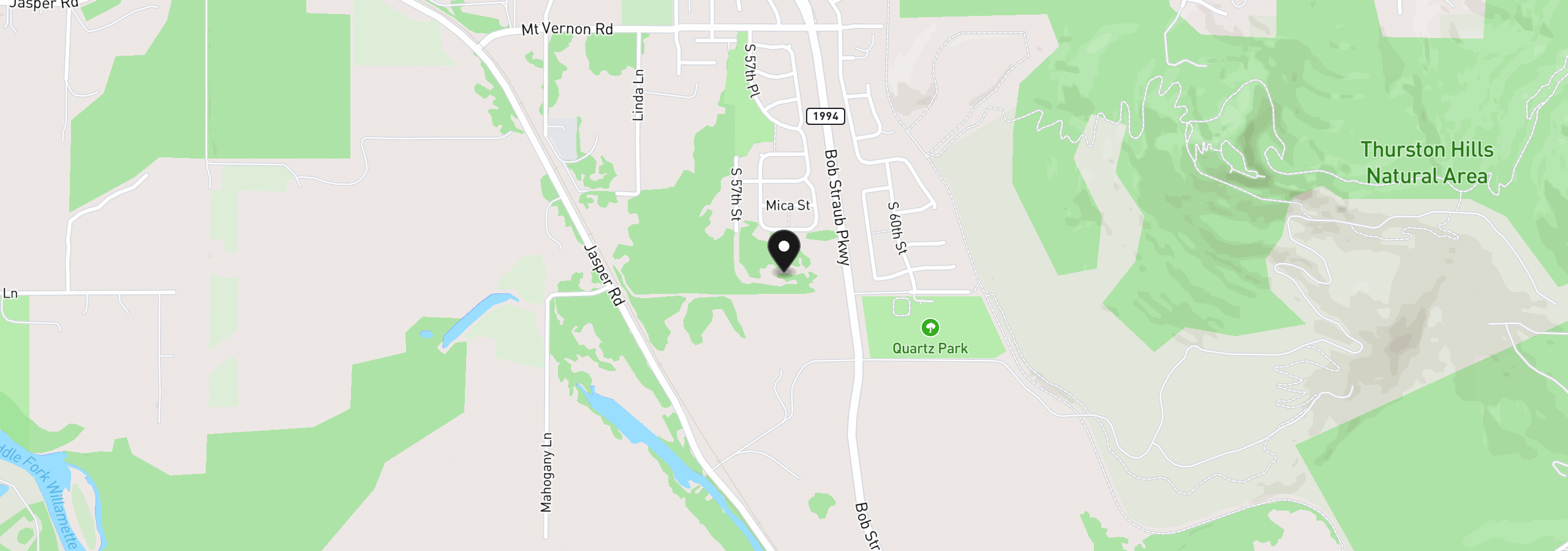 Map showing the location of 5750 Basalt Ct, Springfield, OR 97478