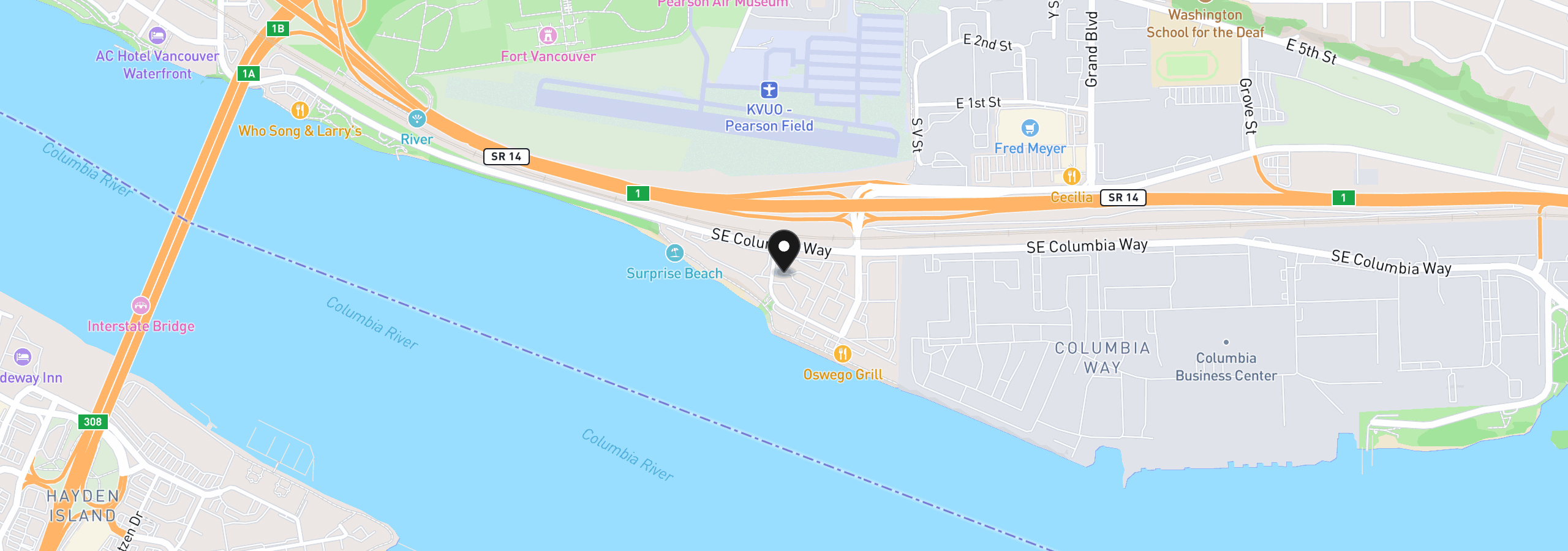 Map showing the location of 1508 SE Cutter Ln, Vancouver, Wa 98661