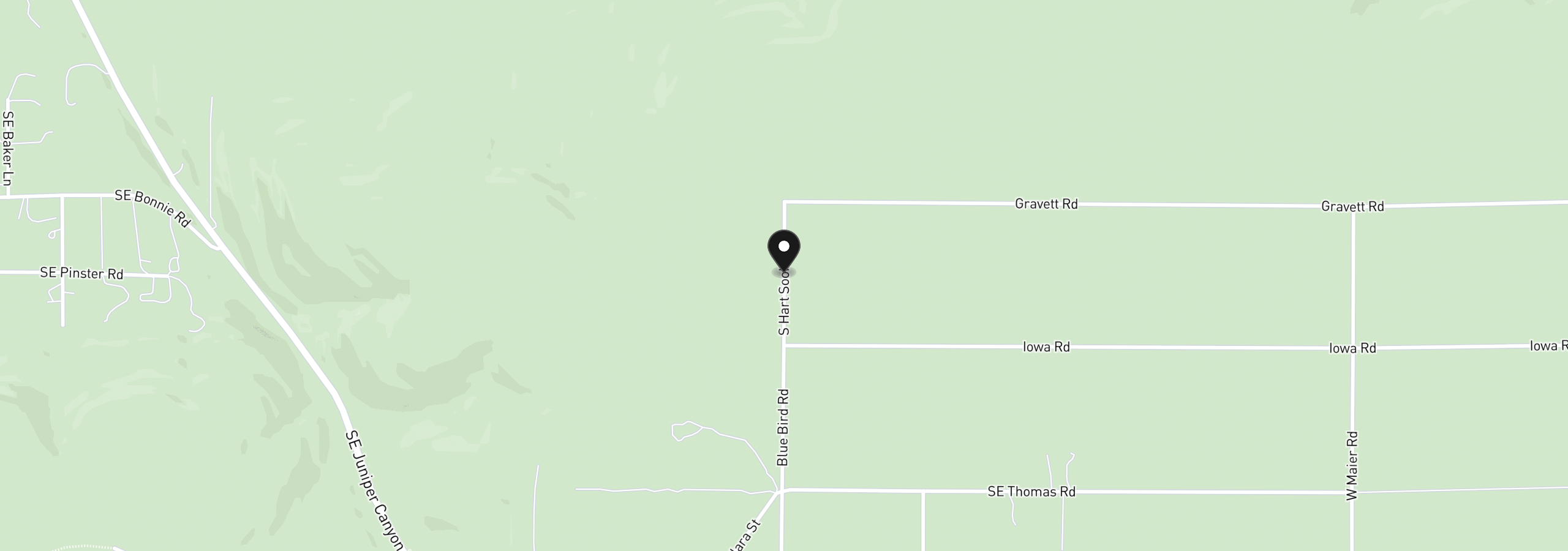 Map showing the location of SE Bluebird Dr, Prineville, OR 97754