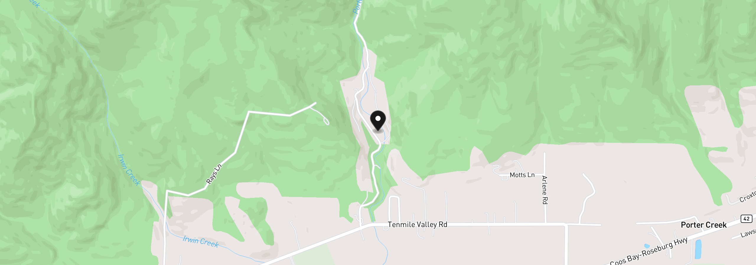 Map showing the location of 505 Sibold Canyon Rd, Tenmile, OR 97481