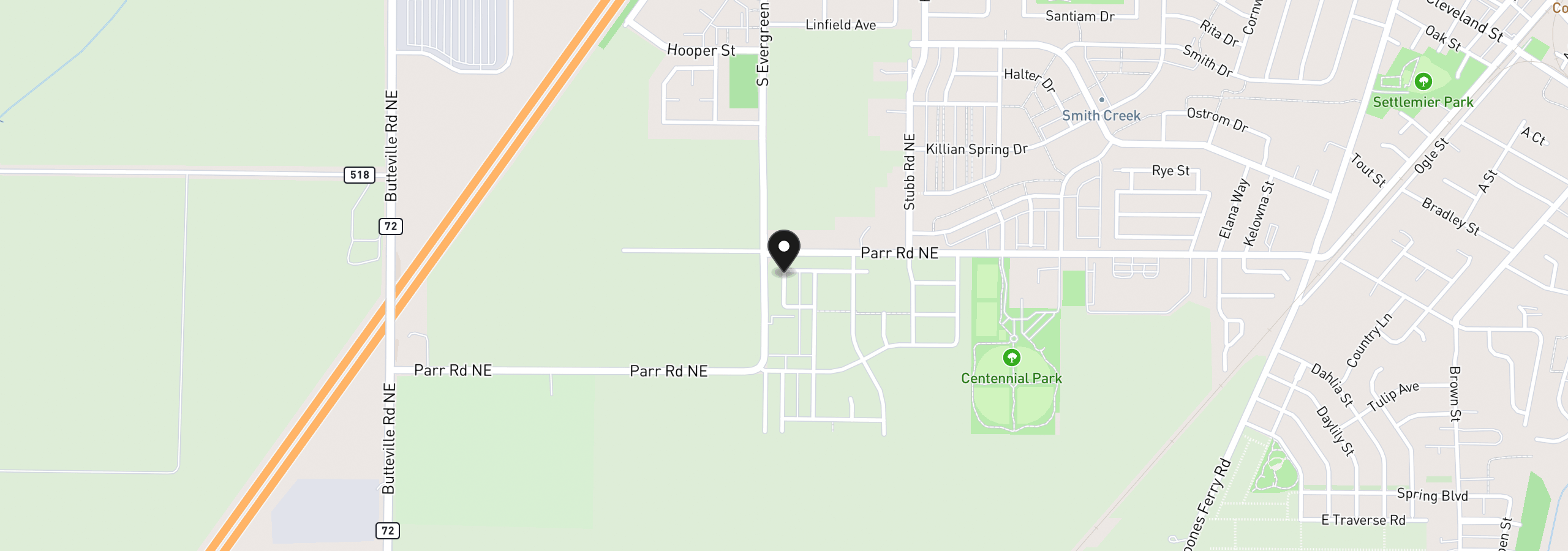 Map showing the location of 1005 Drake Ln Hs17, Woodburn, OR 97071