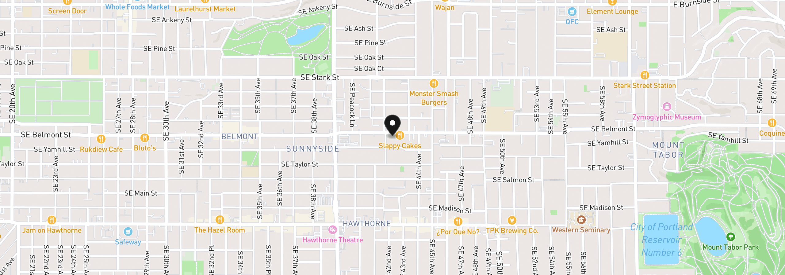 Map showing the location of 910 SE 42nd Ave 240, Portland, OR 97215