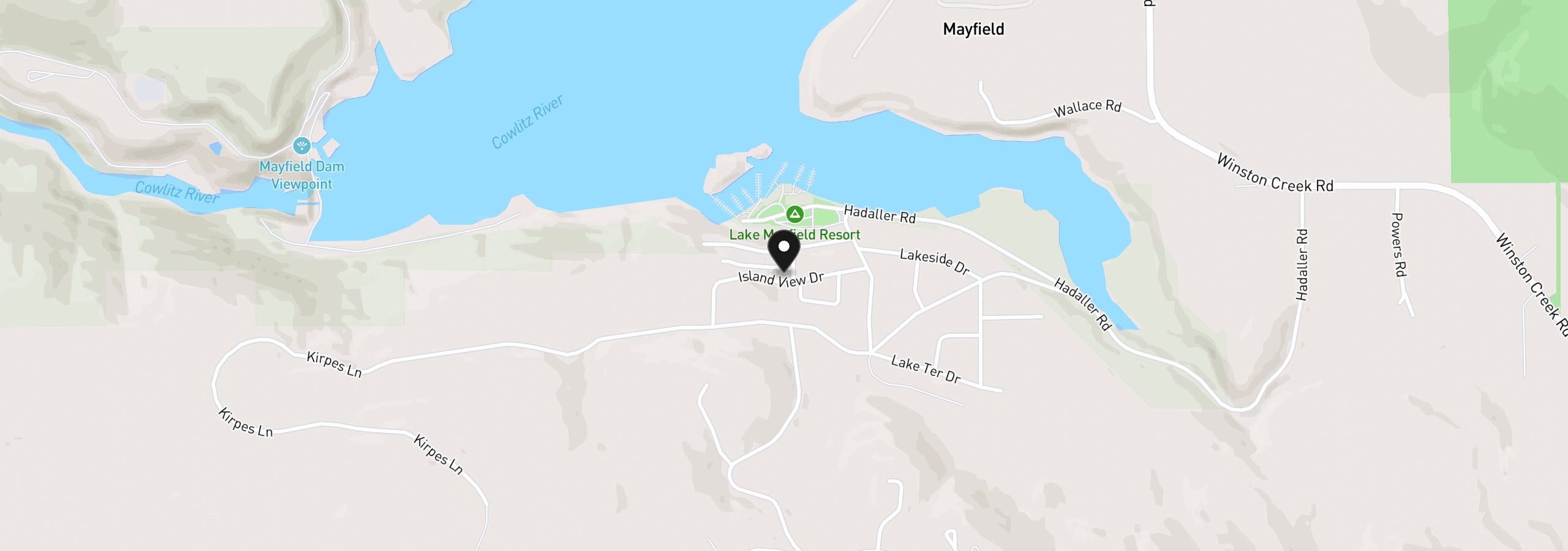 Map showing the location of 101 Lighthouse Ln, Mossyrock, Wa 98564