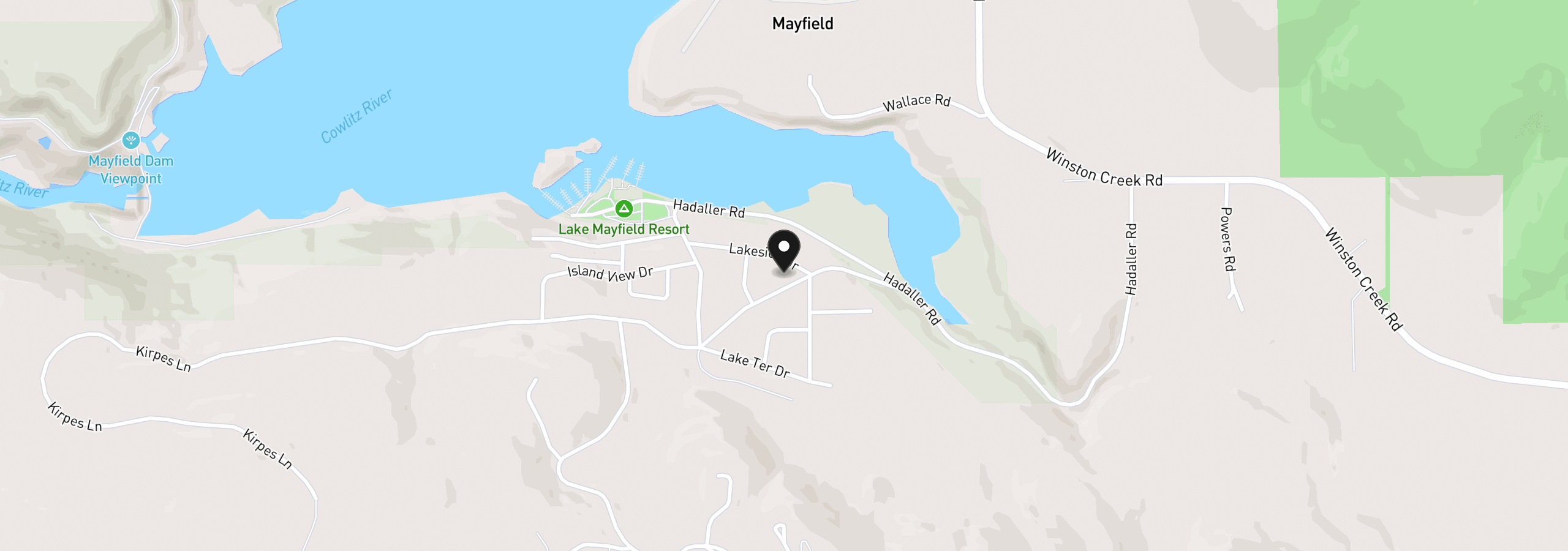 Map showing the location of 105 Lakeside Dr E 9, Mossyrock, Wa 98564