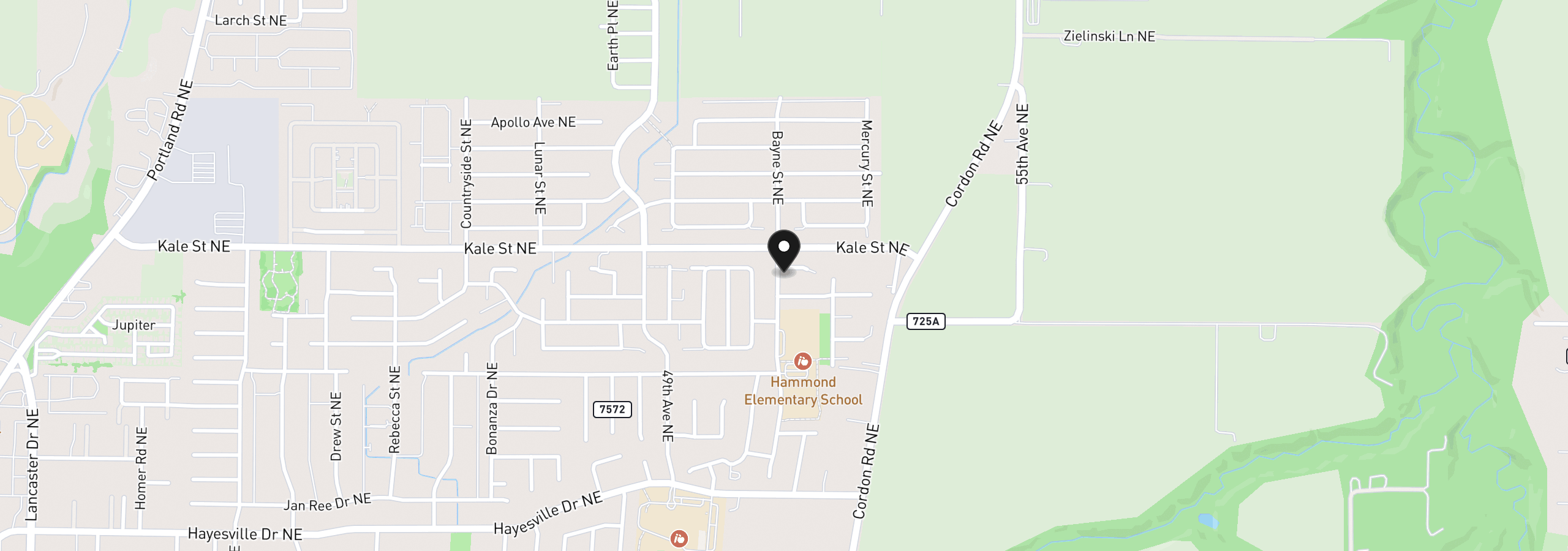 Map showing the location of 5042 Wasco Ct NE, Salem, OR 97305