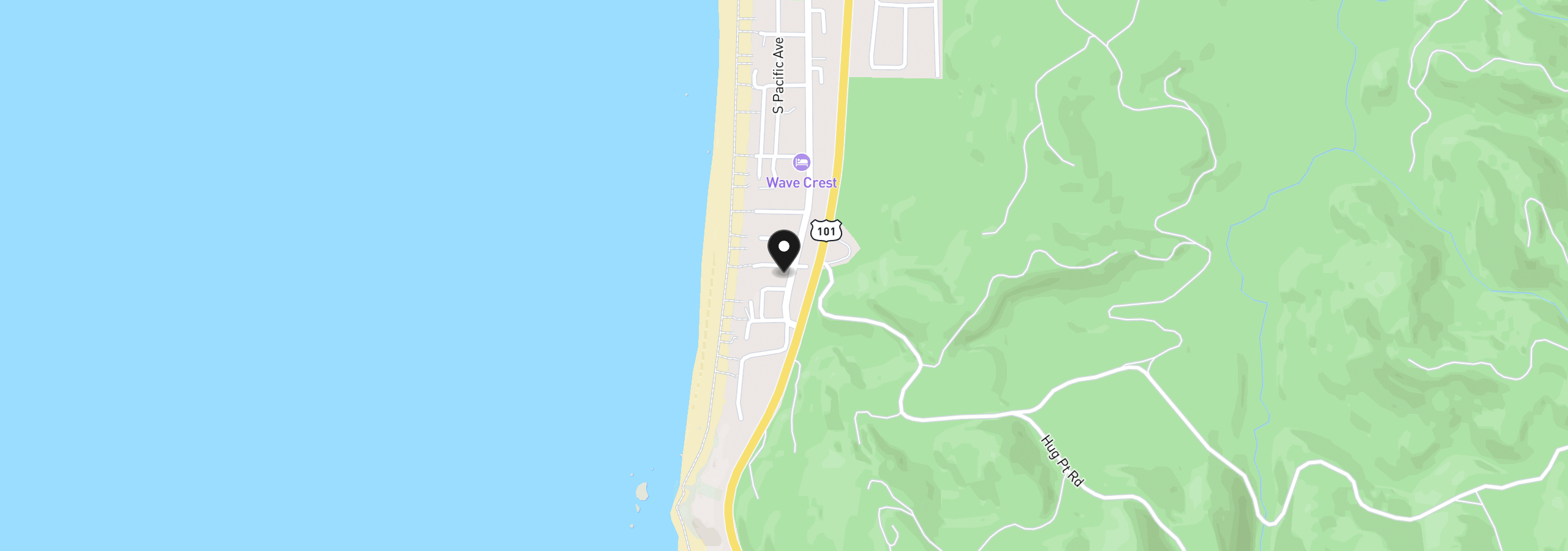 Map showing the location of 181 W Sitka St, Cannon Beach, OR 97110