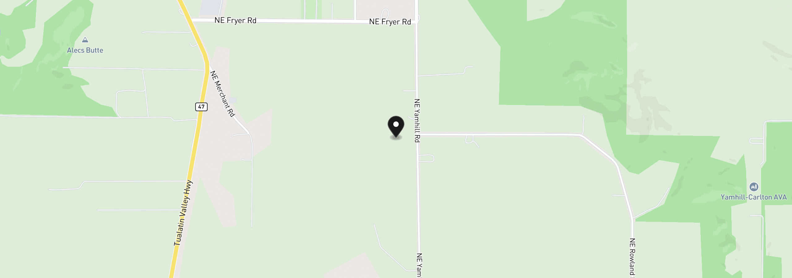 Map showing the location of NE Yamhill Rd, Carlton, OR 97111