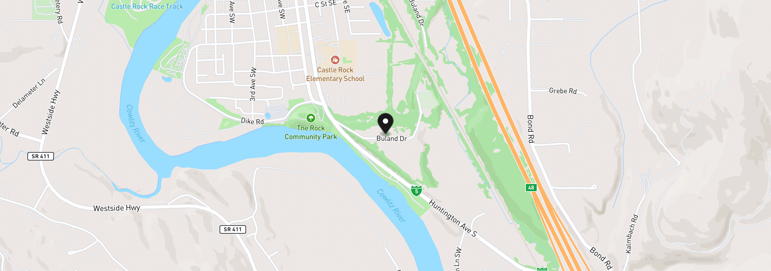 Map showing the location of 134 Buland Dr, Castle Rock, Wa 98611