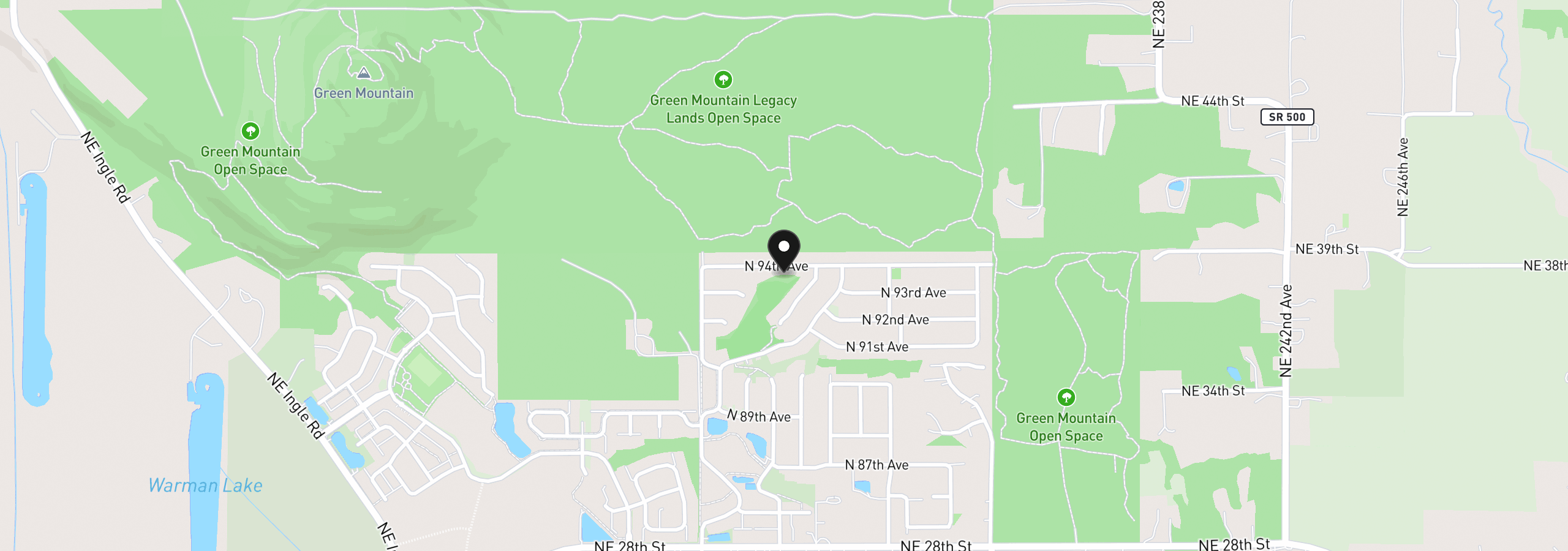 Map showing the location of 5838 N 94th Ave Lot 326, Camas, Wa 98607