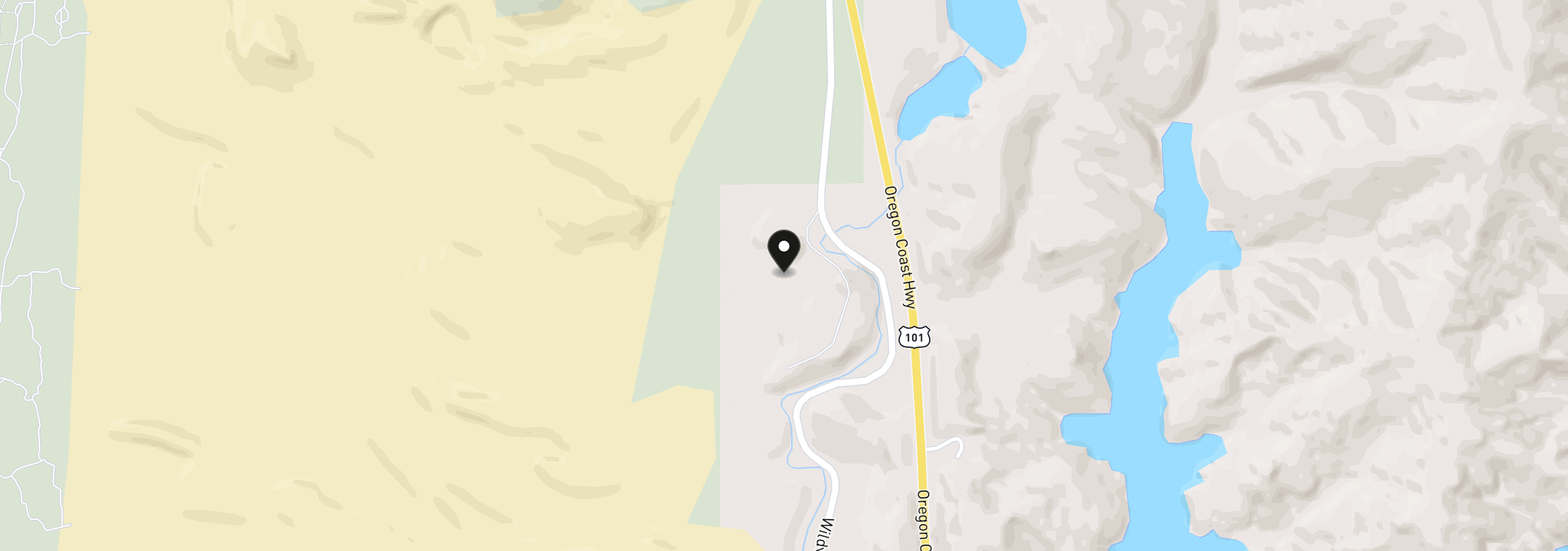 Map showing the location of 385 Pacific Dunes Dr, North Bend, OR 97459