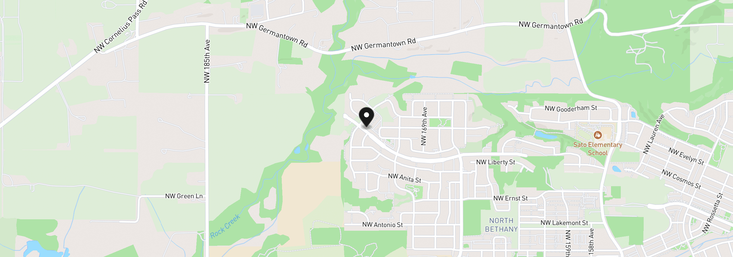 Map showing the location of 17355 NW Shackelford Rd, Portland, OR 97229
