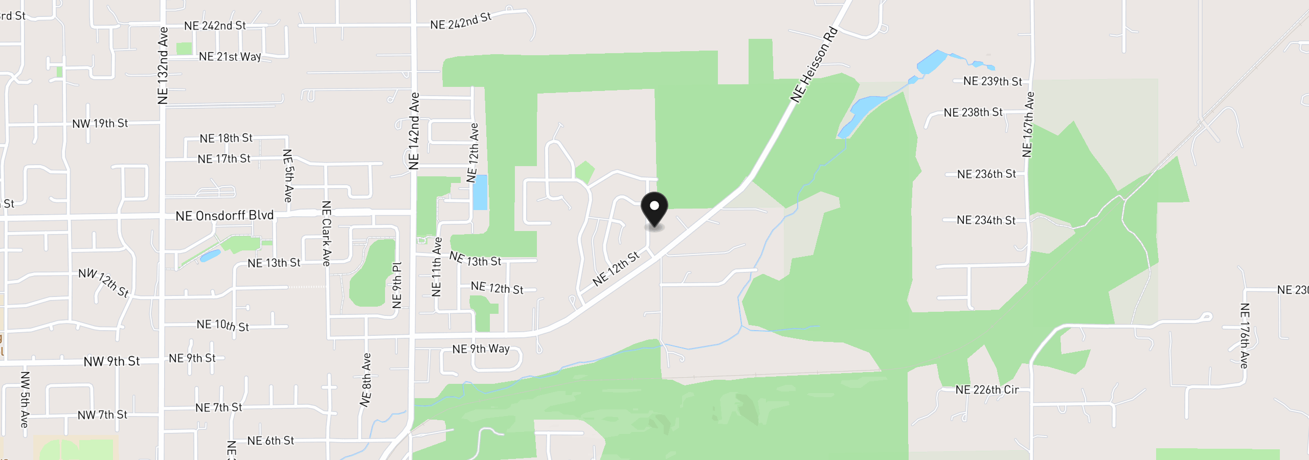 Map showing the location of 1405 NE 20th Ave, Battle Ground, Wa 98604