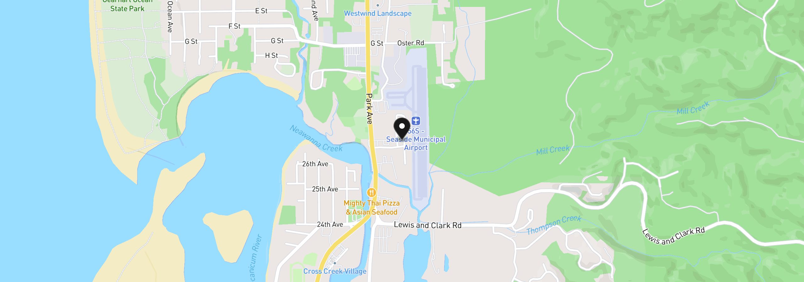 Map showing the location of 2657 N Hwy 101 23, Seaside, OR 97138