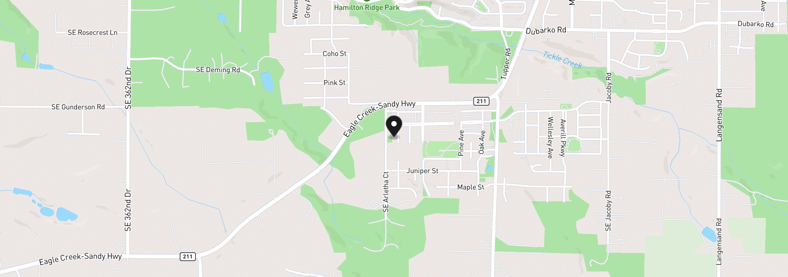 Map showing the location of 19125 Dublin Ave, Sandy, OR 97055