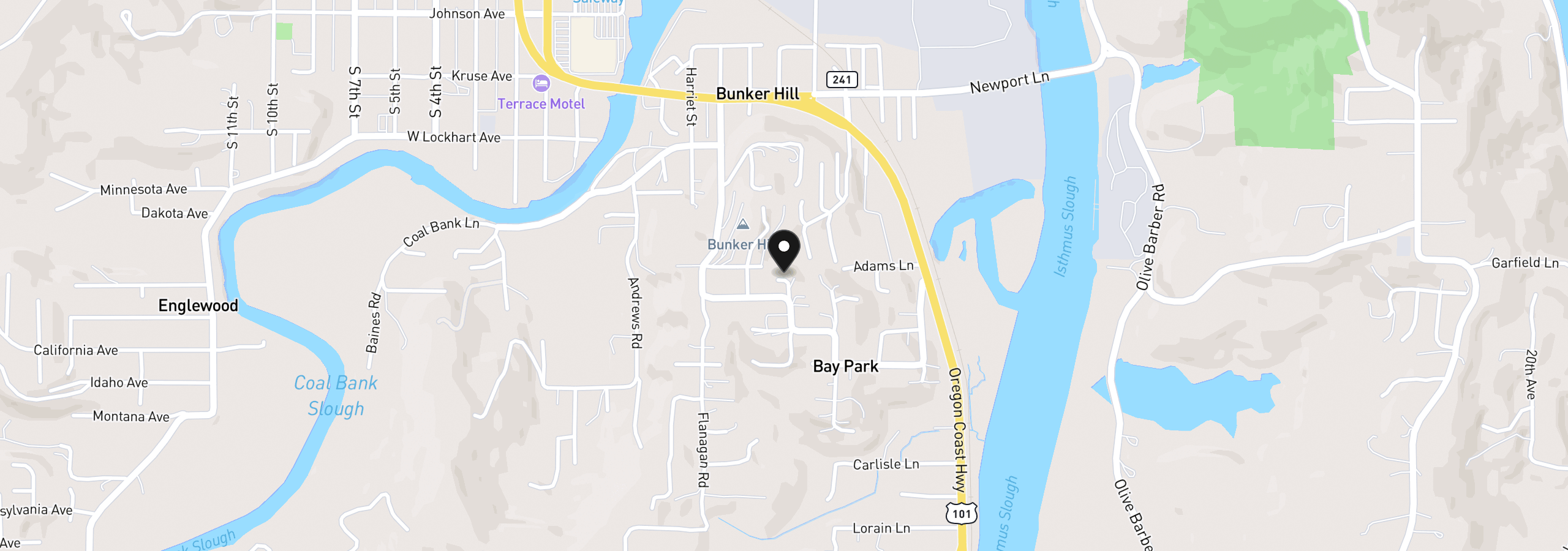 Map showing the location of 63603 4th Rd, Coos Bay, OR 97420