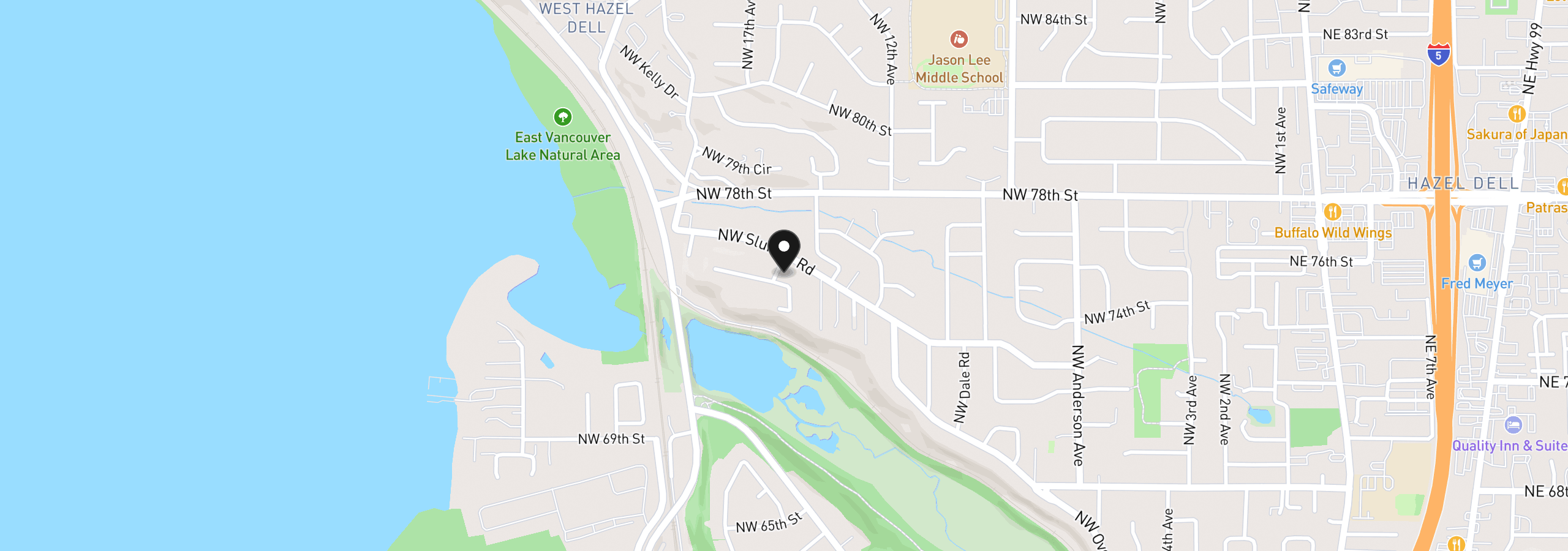 Map showing the location of 7507 NW 16th Ave, Vancouver, Wa 98665