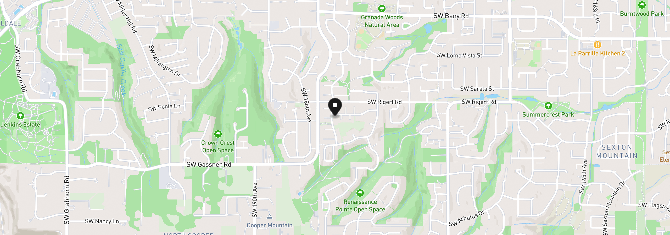 Map showing the location of 8166 SW 184th Ave, Beaverton, OR 97007