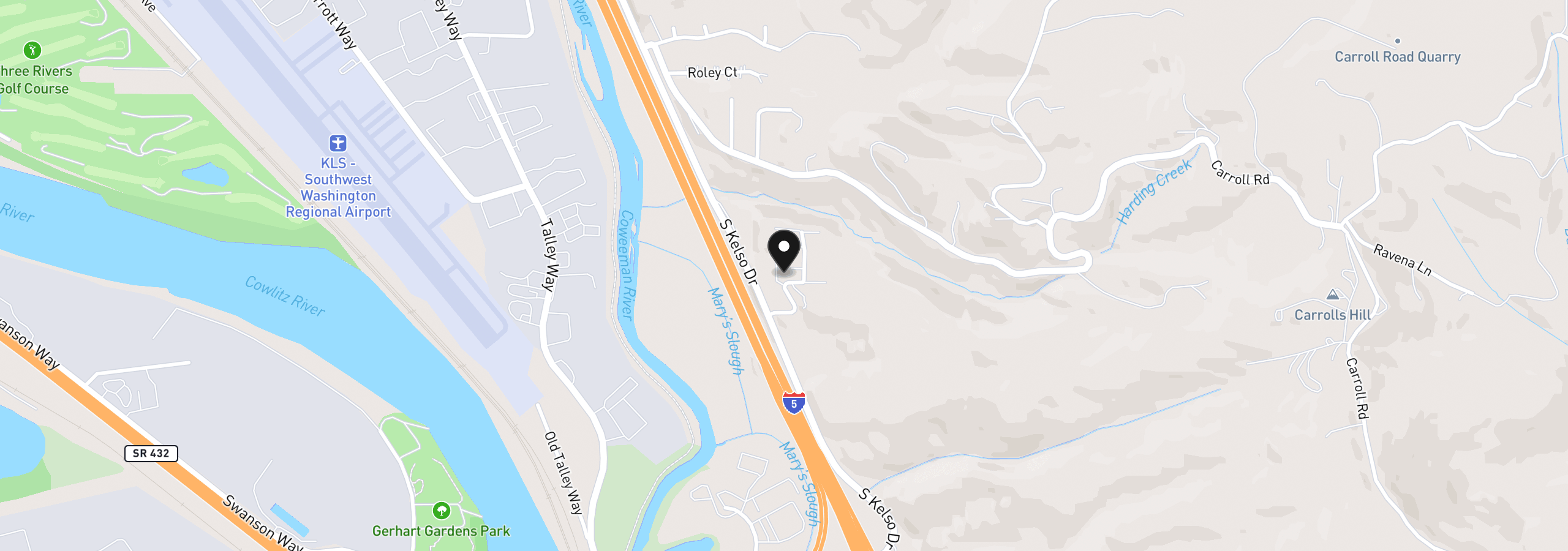 Map showing the location of 215 Paxton Rd, Kelso, Wa 98626