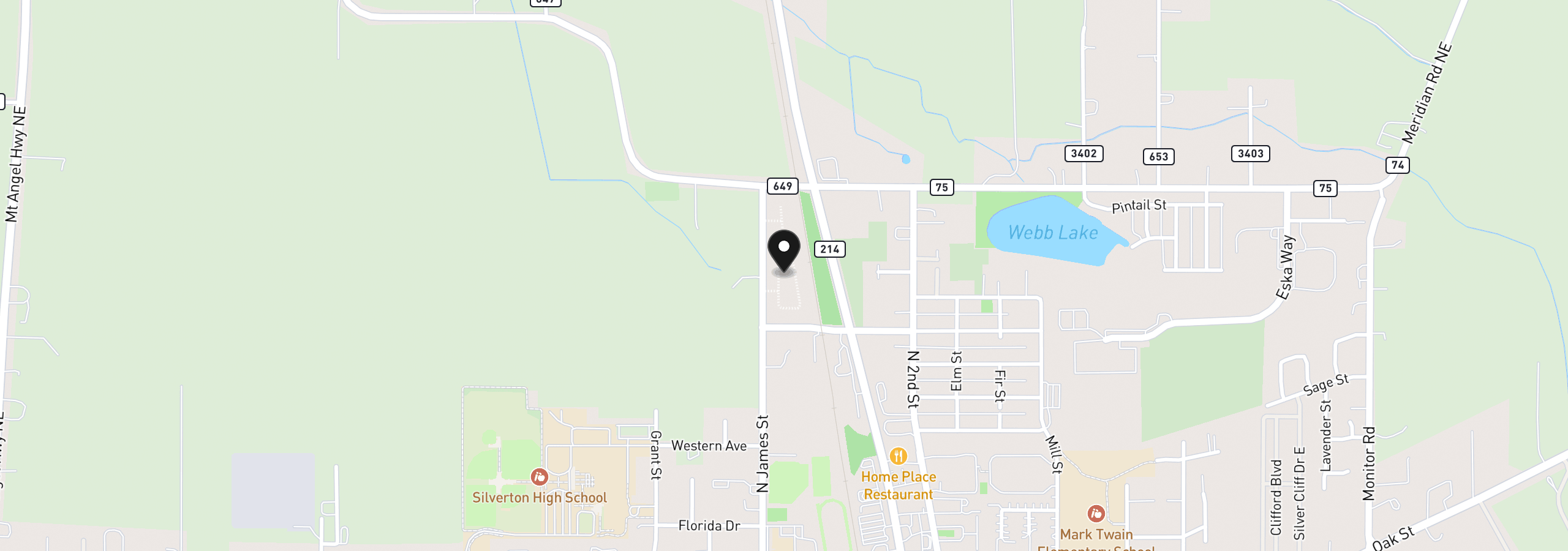 Map showing the location of 672 Parker Loop, Silverton, OR 97381