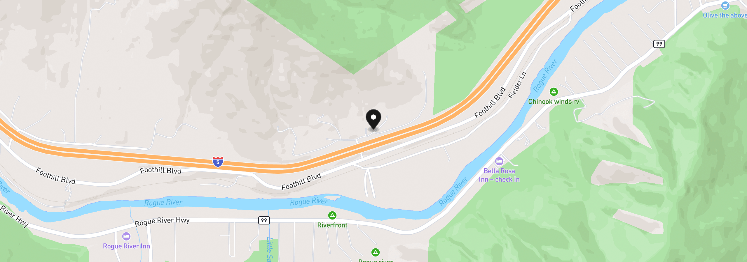 Map showing the location of 4950 Foothill Blvd, Grants Pass, OR 97526