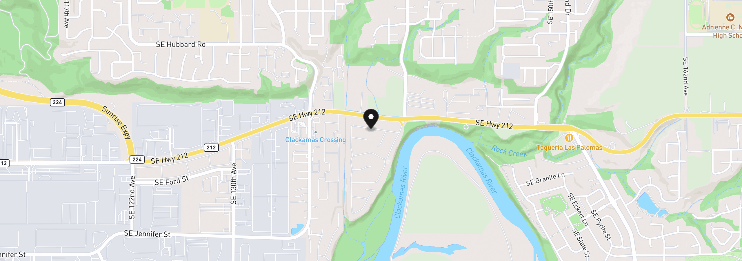 Map showing the location of 13900 SE Highway 212 125, Clackamas, OR 97015