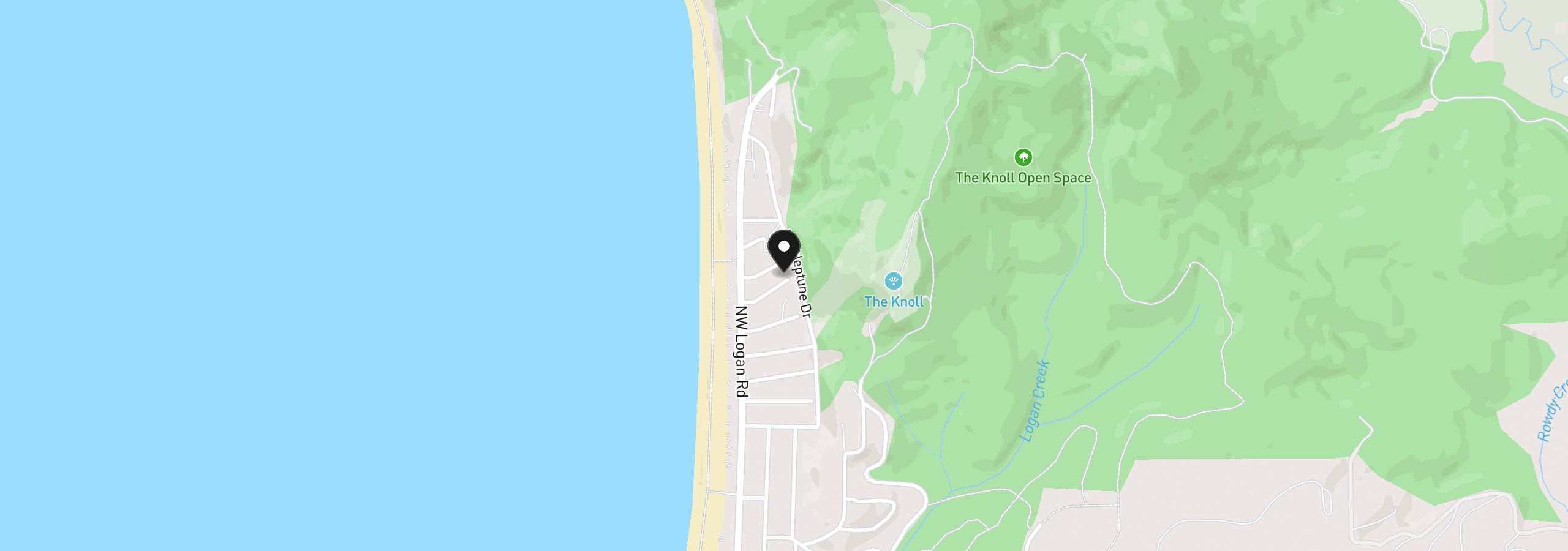 Map showing the location of 1929 NE 71st St, Lincoln City, OR 97367