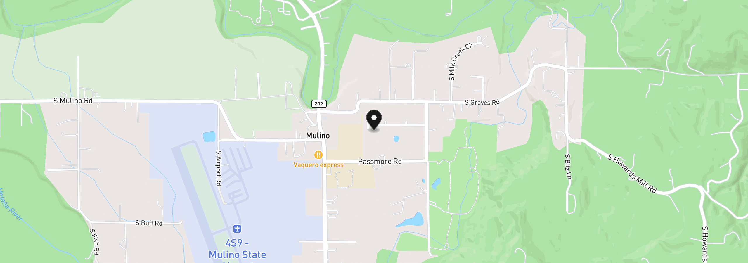 Map showing the location of 14094 S Kora Louise Ln, Mulino, OR 97042
