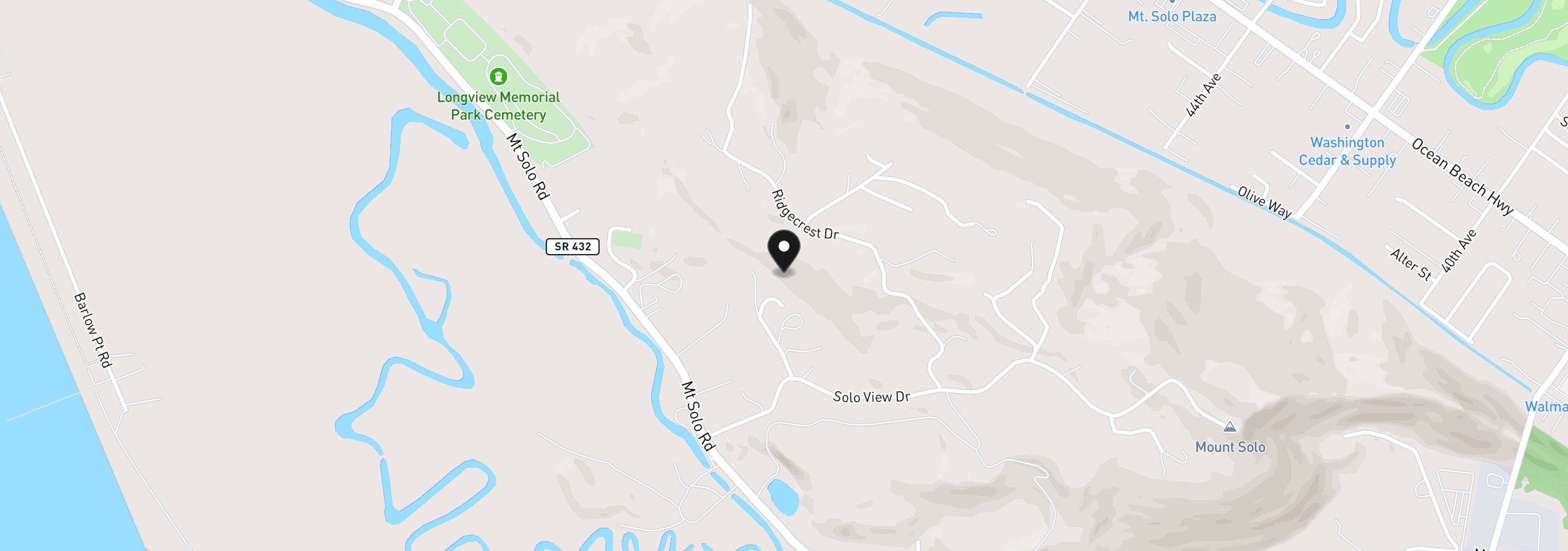 Map showing the location of 120 Solo Meadows Ln, Longview, Wa 98632